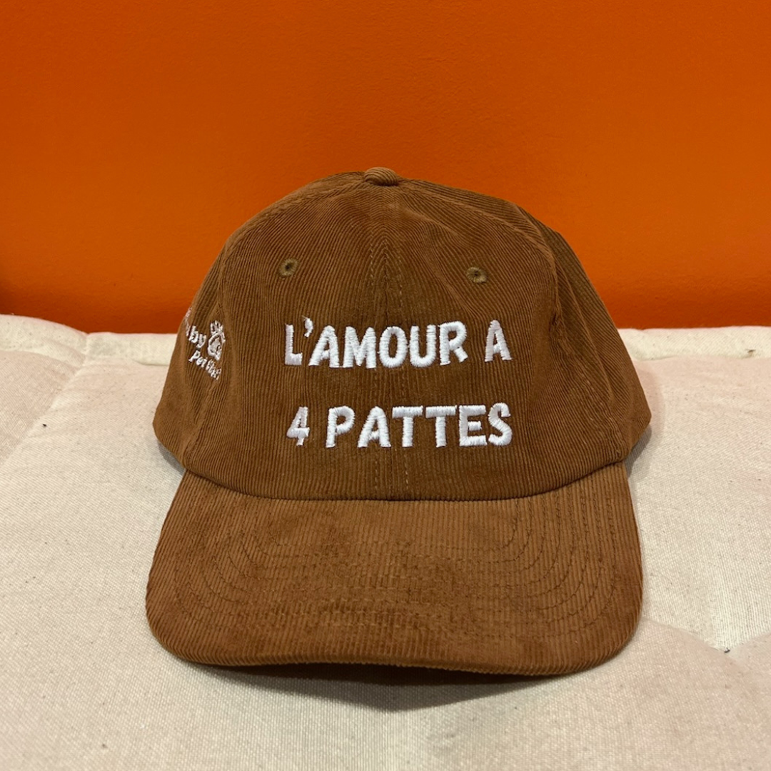 Casquettes "L'AMOUR A 4 PATTES" velours