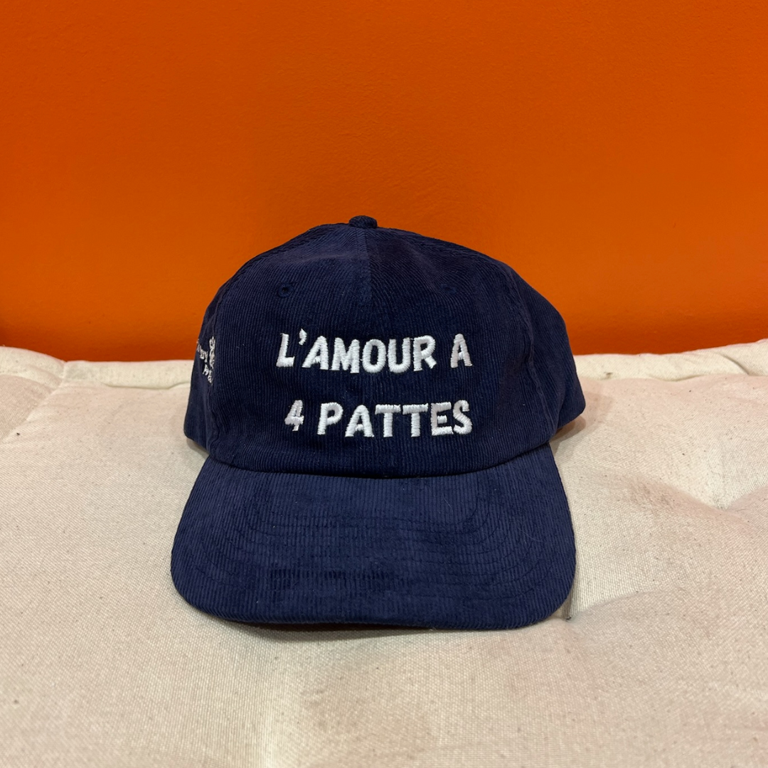 Casquettes "L'AMOUR A 4 PATTES" velours