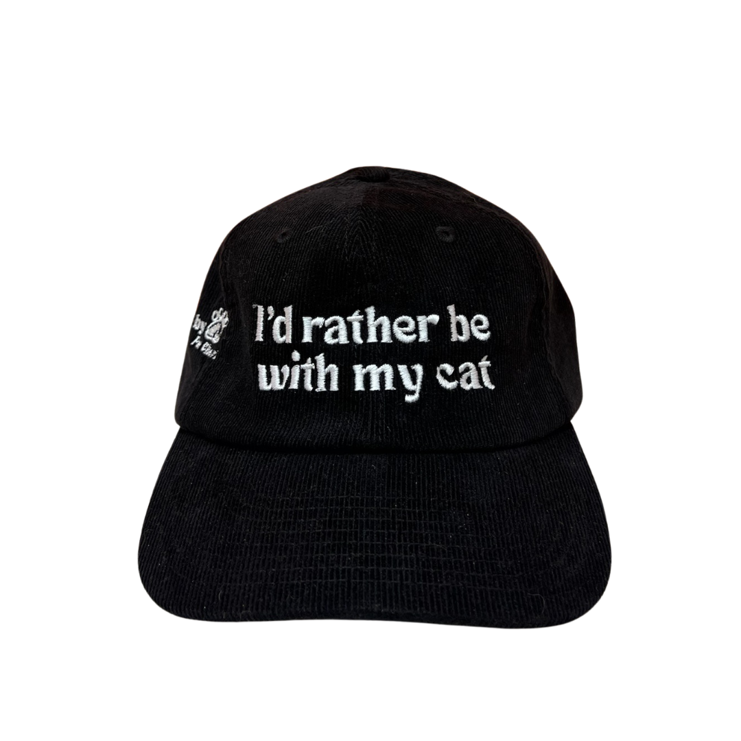 Casquettes "I'd rather be with my cat" velours