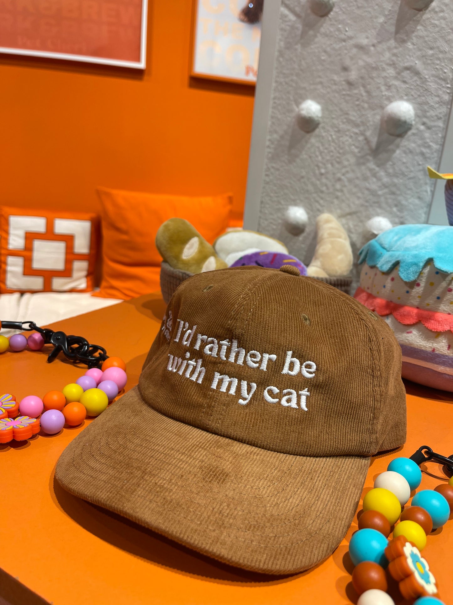Casquettes "I'd rather be with my cat" velours